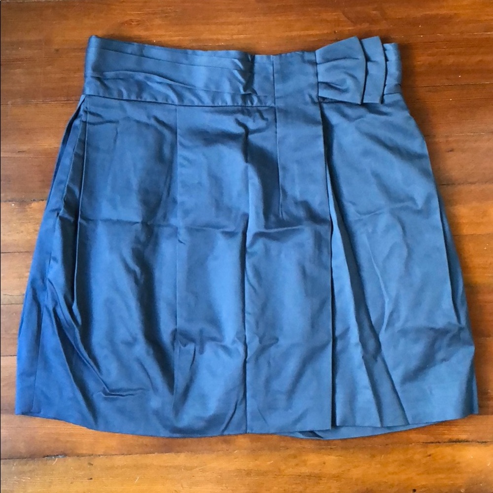 BCBG Max Azria Mila Skirt Blue A-Line Pleated Bow